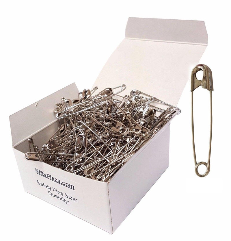 NiftyPlaza Heavy Duty Large 1-1/2" Safety Pins - High-Grade Steel, Nickel Plated, Rust Resistant (500 Safety Pins) - Image 1
